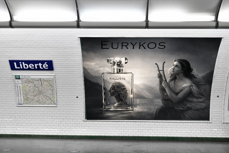 Eurykos — mockup affiche station de métro